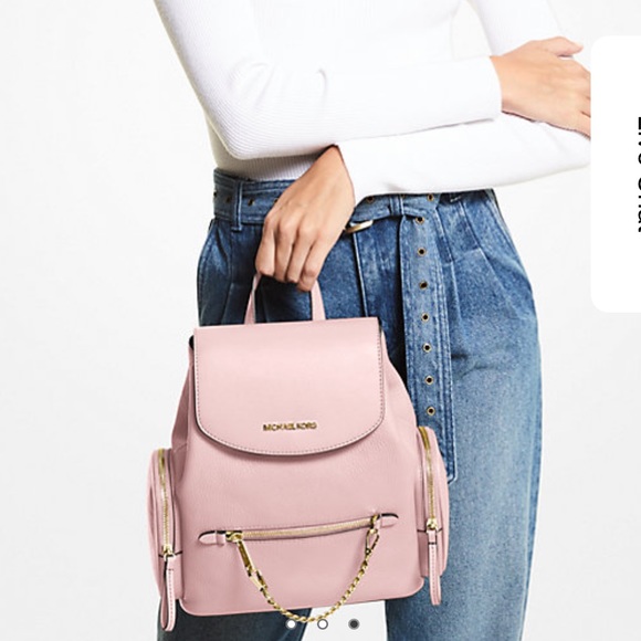 NWT Pink MK Mid Size Backpack 🎒 w/Gold Tone Hardware & Chain Zipper - Picture 3 of 5